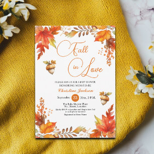 Fall in Love Boho Floral Baby Shower Invitation