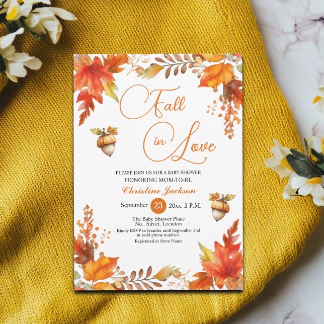 Fall in Love Boho Floral Baby Shower Invitation (Creator Uploaded)