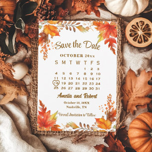 Fall in Love Boho Floral Wedding Calendar Save The Date