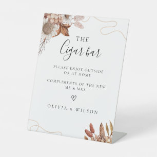 Fall in love   Boho Flowers Wedding Cigar Bar Sign