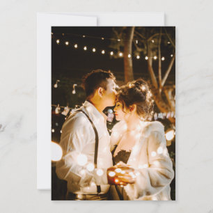 Fall in love Boho Flowers Wedding Photo Thank You Card