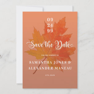 Fall in Love Boho Leaf Terracotta No Photo Wedding Save The Date