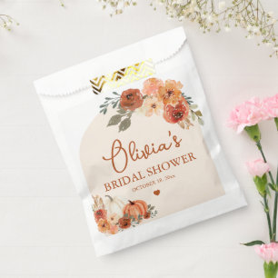 Fall in Love Boho Terracotta Pumpkin Bridal Shower Favour Bag