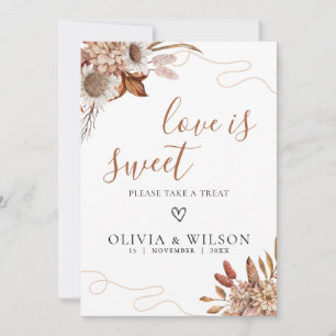 Fall in love   Boho Wedding Love is Sweet Sign Invitation