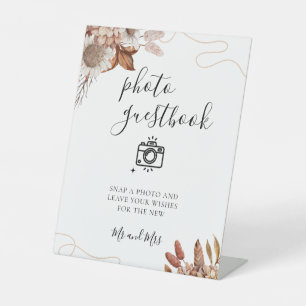 Fall in love   Boho Wedding Photo Guestbook Pedestal Sign
