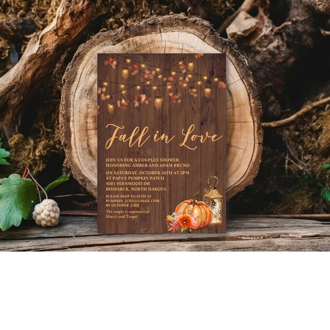 Fall in Love Bridal Couples Shower Invitation (Creator Uploaded)