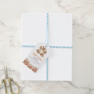 Fall in Love Bridal Shower boho Flowers Pumpkin Gift Tags