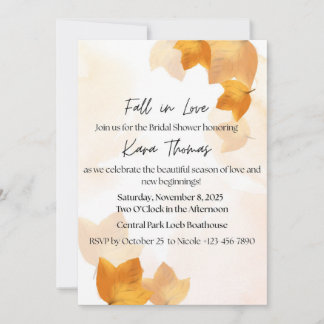 Fall in Love Bridal Shower Invitation