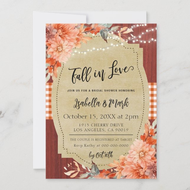 Fall in Love Bridal Shower Invitation (Front)