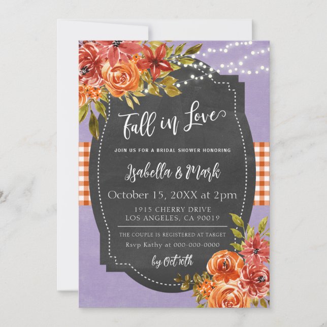 Fall in Love Bridal Shower Invitation (Front)