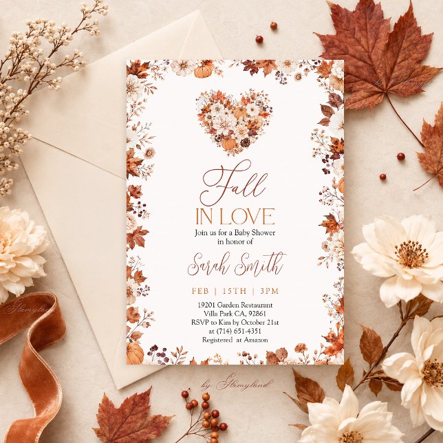 Fall in love Bridal Shower Invitation (Creator Uploaded)