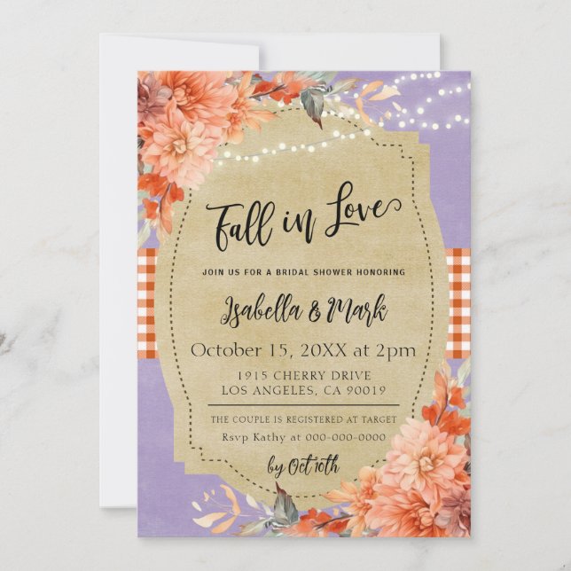 Fall in Love Bridal Shower Invitation (Front)