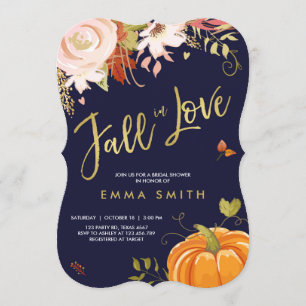 Fall in Love  Bridal shower invitation Baby Autumn