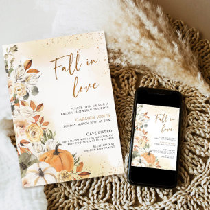 Fall in love Bridal Shower Invitation, Floral Invitation