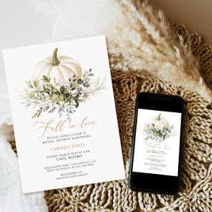 Fall in love Bridal Shower Invitation, Pumpkin Invitation