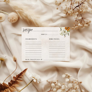 Fall in Love Bridal Shower Recipe Card