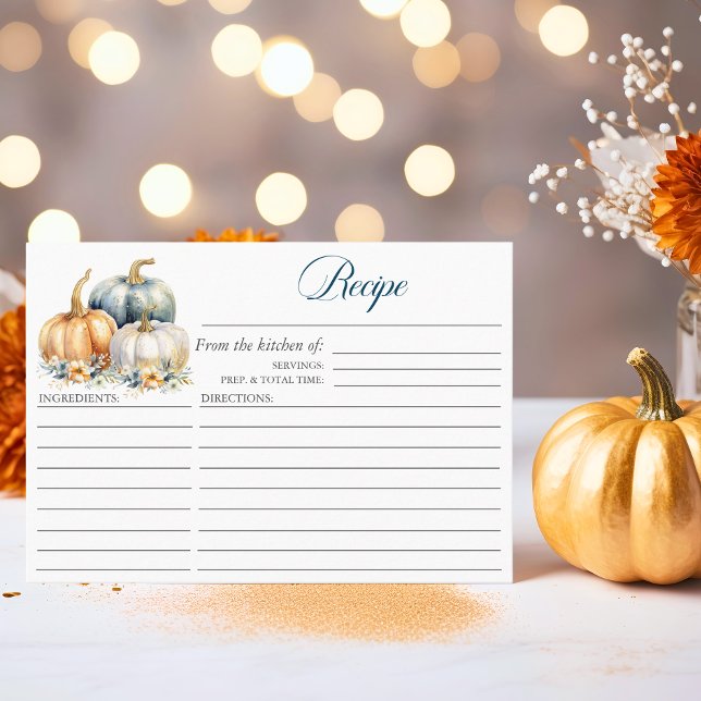 Fall in Love Bridal Shower RECIPE Enclosure  (Fall in Love Bridal Shower RECIPE Enclosure)