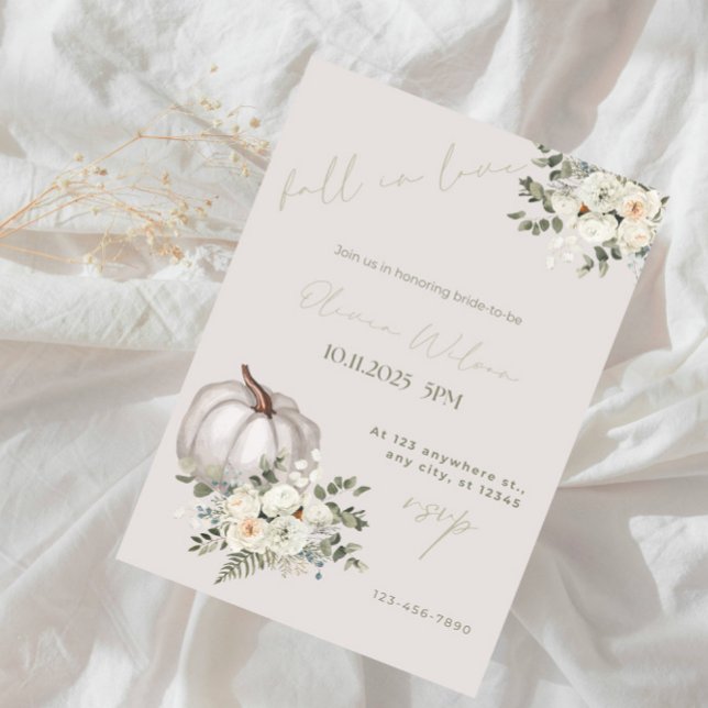 Fall in Love Bridal Shower - Rustic Autumn Leaves  Invitation (Creator Uploaded)