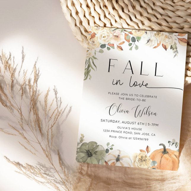 Fall in Love Bridal Shower- Rustic Autumn Party Invitation (Creator Uploaded)