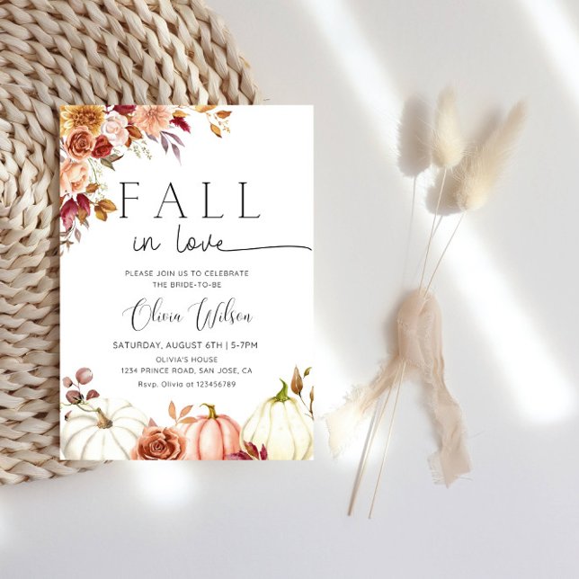 Fall in Love Bridal Shower- Rustic Autumn Party Invitation (Creator Uploaded)
