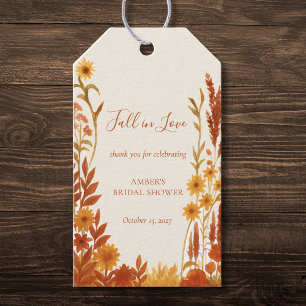 "Fall in Love" Bridal Shower Thank You Favor Gift Tags