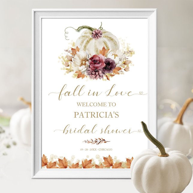 Fall In Love Bridal Shower Welcome Sign (Creator Uploaded)