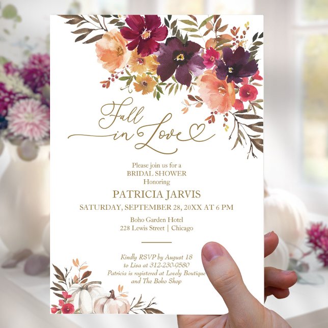 Fall In Love Budget Bridal Shower Invitations Flyer (Creator Uploaded)