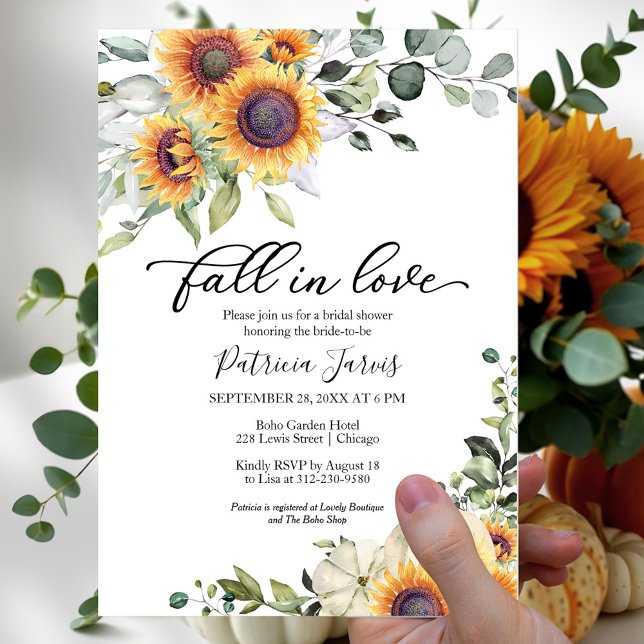 Fall In Love Budget Fall Bridal Shower Invitation (Creator Uploaded)