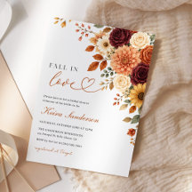 Fall in Love Burgundy Floral Bridal Shower