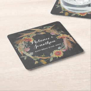 Fall in Love Chalkboard Coaster Mats Wedding Party