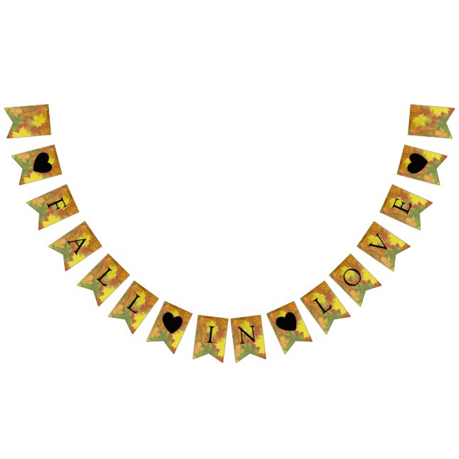 Fall In Love Colourful Leaves - Bunting Flags (All)