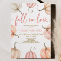 Fall In Love Elegant Pink Pumpkin Bridal Shower
