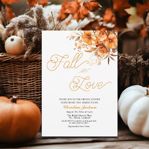 Fall in Love Elegant Script Bridal Shower Invitation