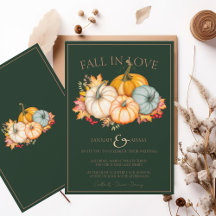 Fall in Love Emerald Green Autumn Pumpkins Wedding
