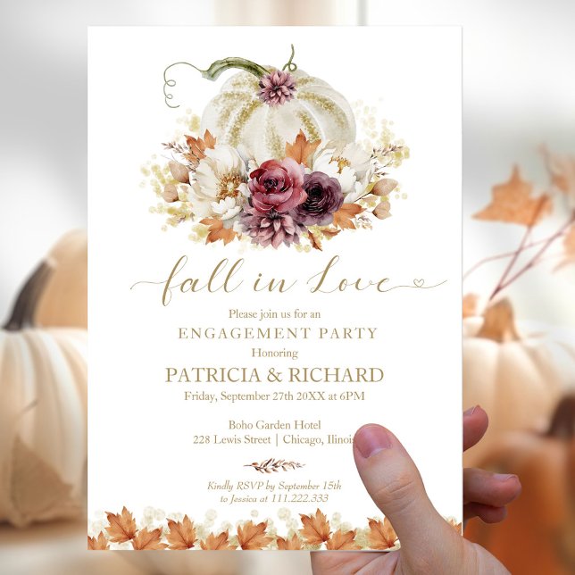 Fall In Love Engagement Party Invitation (Creator Uploaded)