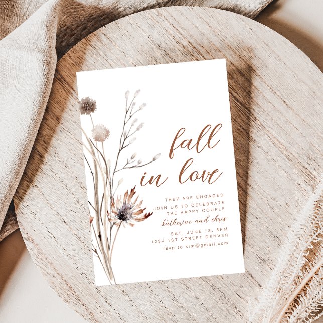 Fall in Love Engagement Party Invite Wildflowers (Creator Uploaded)