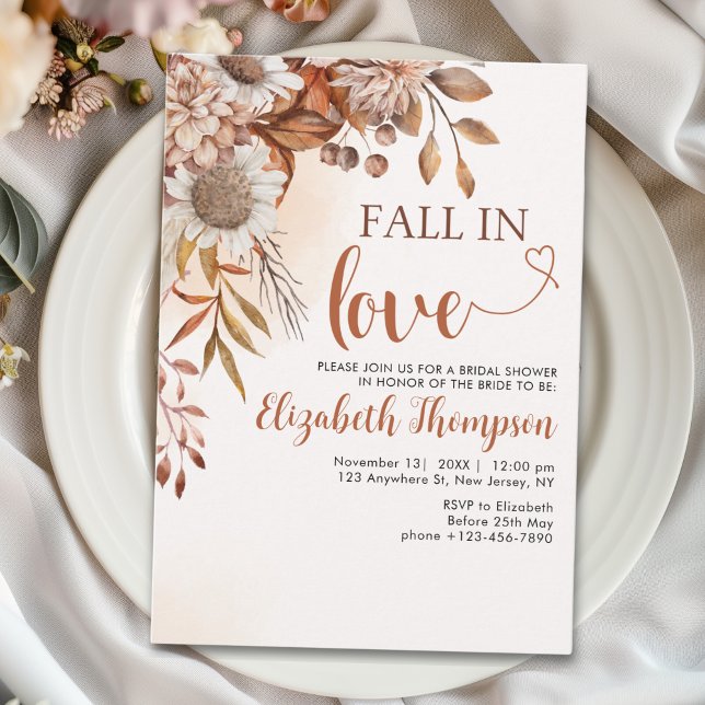 Fall in Love Fall Bridal Shower  Invitation (Creator Uploaded)