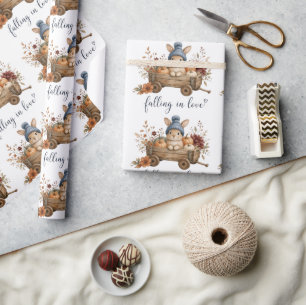 fall in love Fall Bunny Wrapping Paper