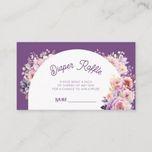 Fall in love fall floral baby Diaper raffle ticket Enclosure Card