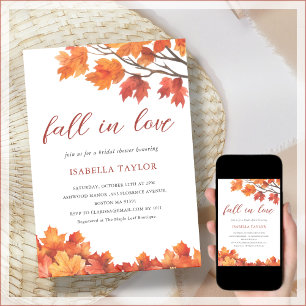Fall in Love   Fall Tree Bridal Shower Invitation
