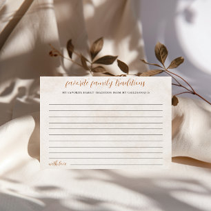 Fall in Love Family Traditions Bridal Shower Holiday Card