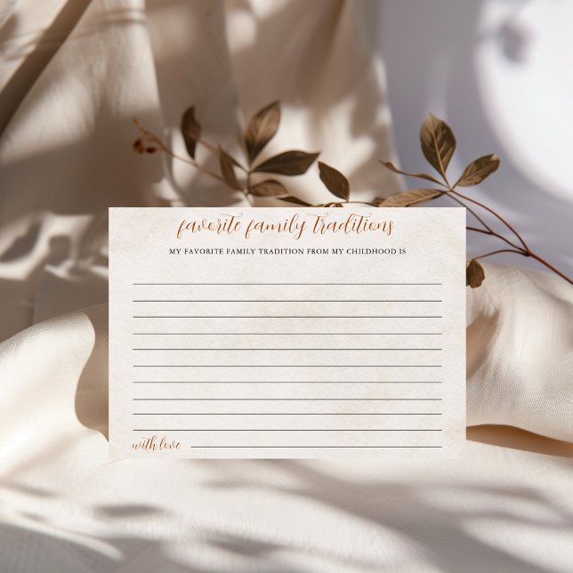 Fall in Love | Family Traditions Bridal Shower  Holiday Card (Creator Uploaded)