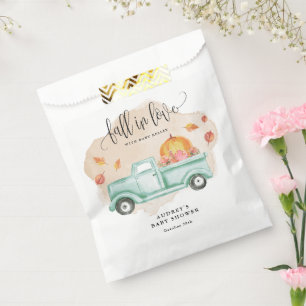 Fall in Love Farm Truck with Pumpkin, Baby Shower Favour Bag