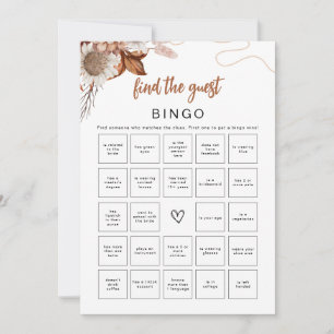 Fall in love   Find the Guest Bingo Bridal Shower  Invitation