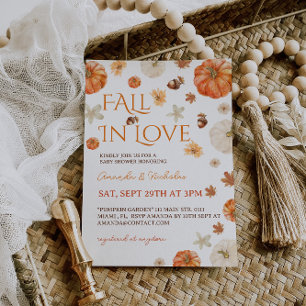 Fall In Love Floral Autumn Baby Shower Invitation
