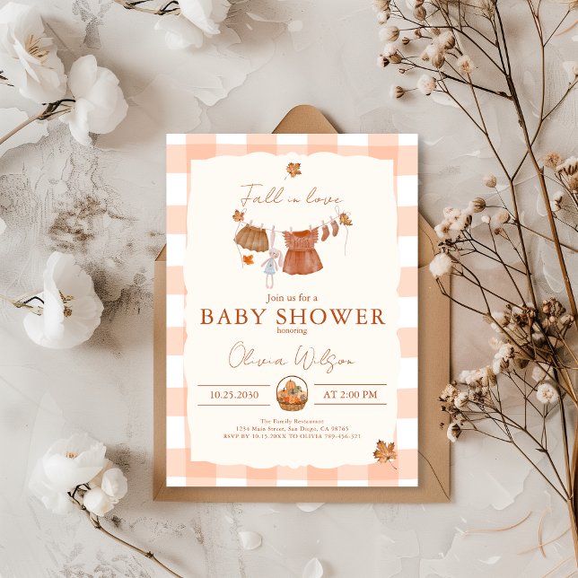 Fall in Love Floral Baby Shower Invitation (Creator Uploaded)