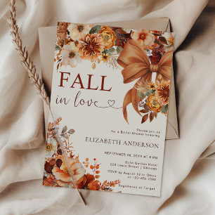 Fall In Love  Floral Bridal Shower Party  Invitation