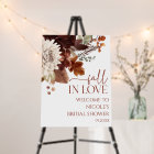 Fall In Love Floral Bridal Shower Welcome Sign