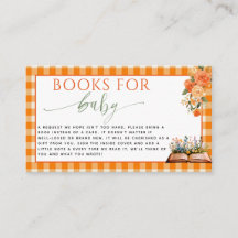 Fall In Love Floral Orange Gingham Books for Baby