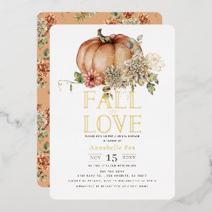 Fall in Love Floral Orange Pumpkin Bridal Shower